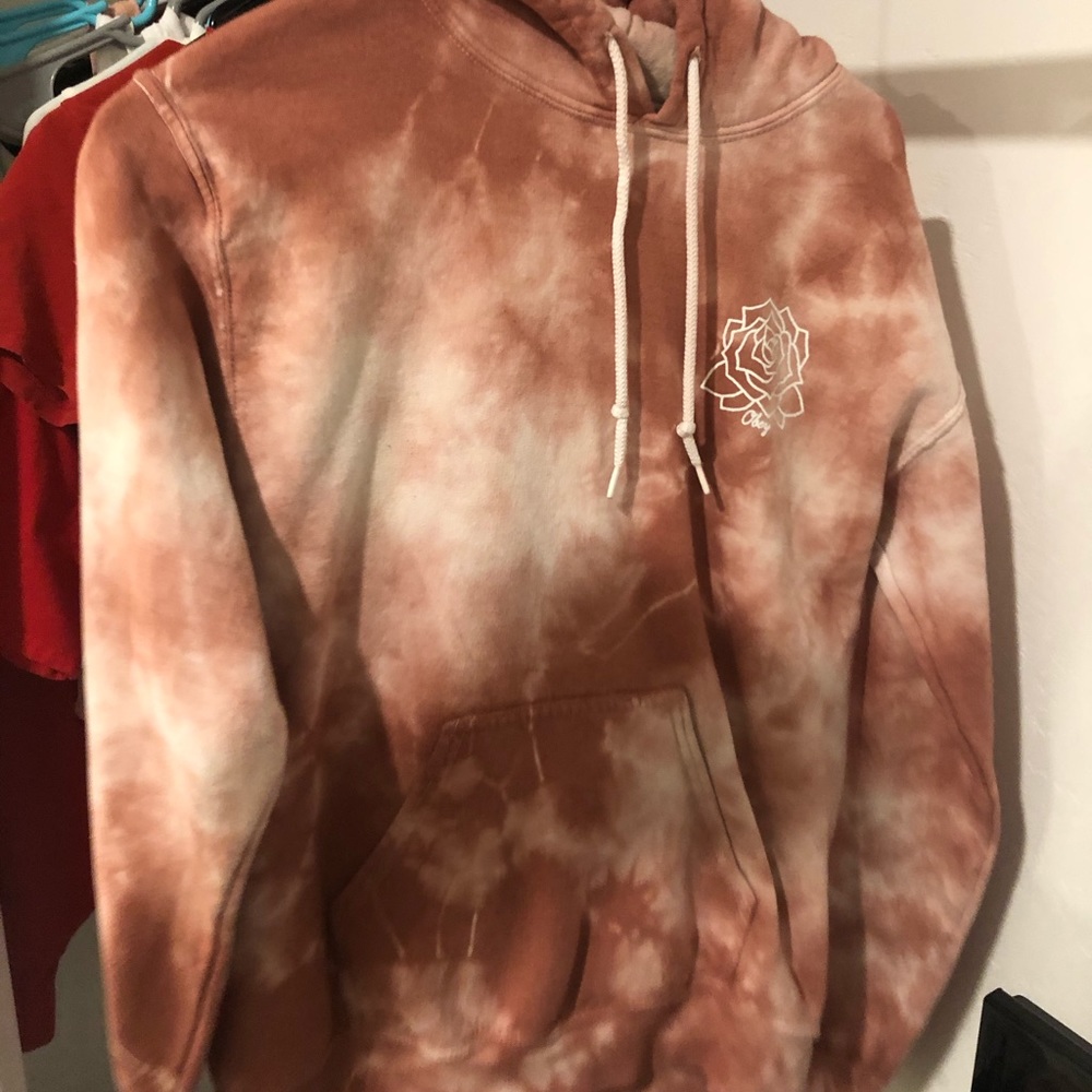 Pink and White tie dye Obey Hoodie